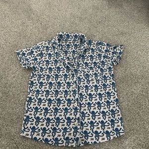 Blue Monkey Roller Rabbit Pj Top